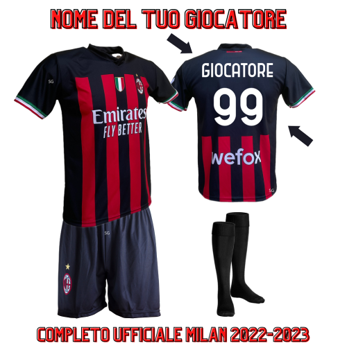 Completo Ibrahimovic 11 Milan ufficiale replica 2022/2023 autorizzato